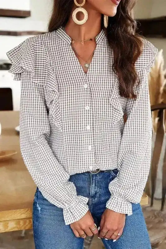 Shirts Crosshatch Chic Ruffle Shirt