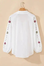 Shirts Embroidered Bloom Puff Shirt