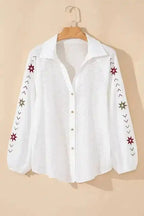 Shirts Embroidered Bloom Puff Shirt
