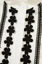 Shirts Embroidered Stand Neck Shirt - Off White