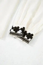 Shirts Embroidered Stand Neck Shirt - Off White