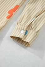 Shirts Floral Striped Loose Fit Shirt