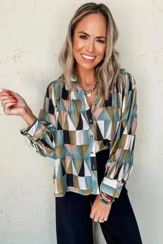 Shirts Geometric Grace Loose Fit Top