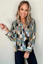 Shirts Geometric Grace Loose Fit Top