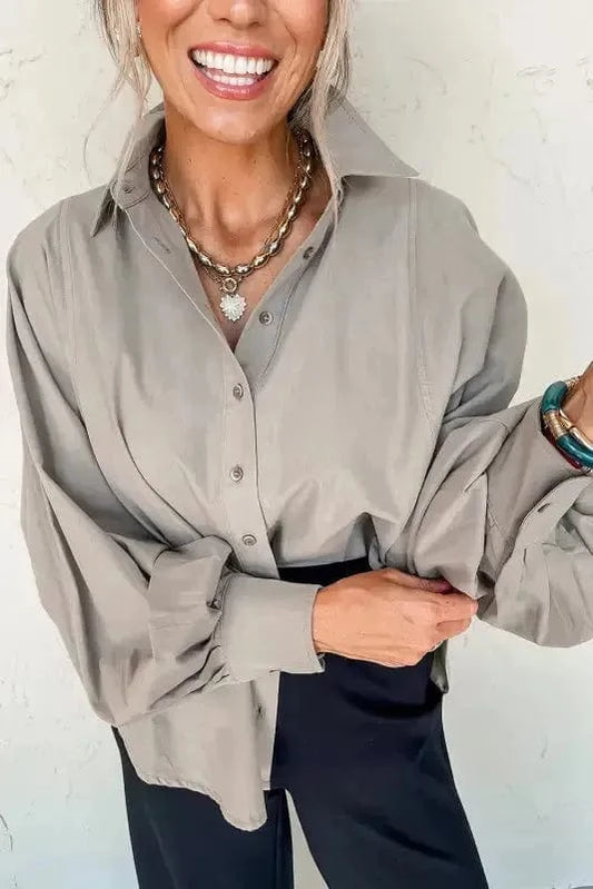 Shirts High-rise / S / 100%Cotton Loose Fit Shirt - Cotton & Linen
