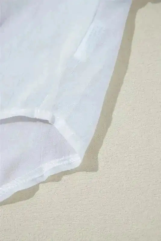 Shirts Knotted Front Loose Fit Sheer Shirt