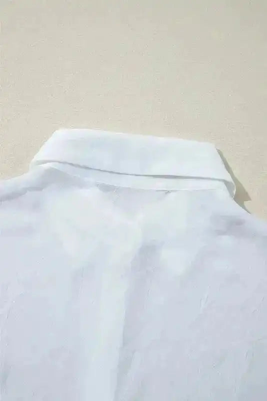 Shirts Knotted Front Loose Fit Sheer Shirt