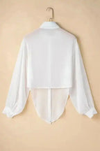 Shirts Knotted Front Loose Fit Sheer Shirt