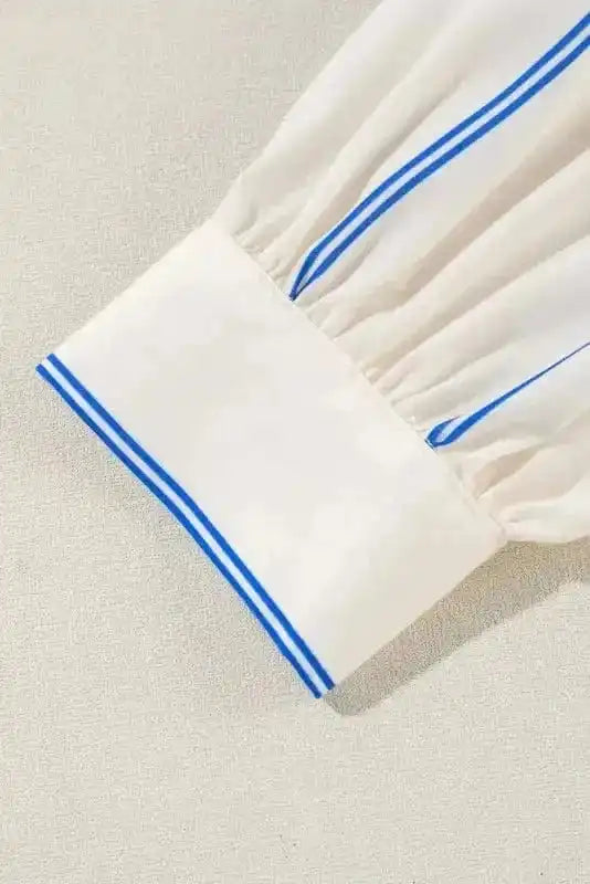 Shirts Striped Puff Sleeve Blouse – Flowy Bubble Shirt for Women