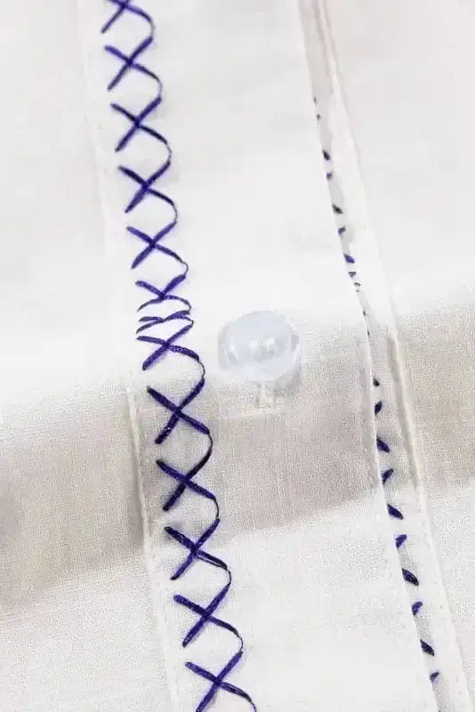 Shirts White Floral Embroidered Shirt