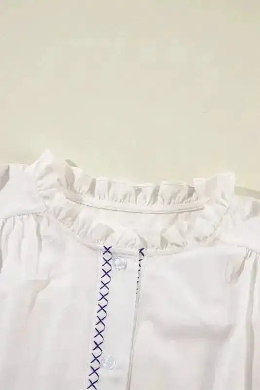 Shirts White Floral Embroidered Shirt