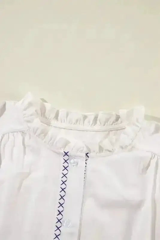 Shirts White Floral Embroidered Shirt