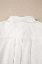 Shirts White Lace Crochet Trim Shirt