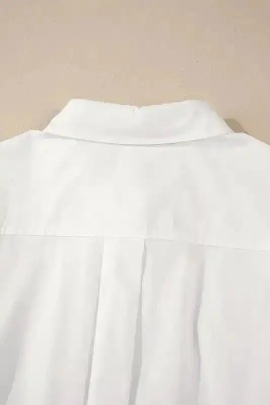 Shirts White Lace Crochet Trim Shirt