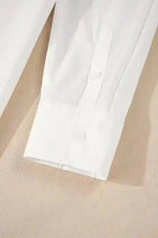 Shirts White Lace Crochet Trim Shirt