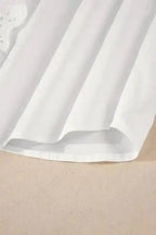 Shirts White Lace Crochet Trim Shirt