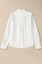 Shirts White Lace Crochet Trim Shirt