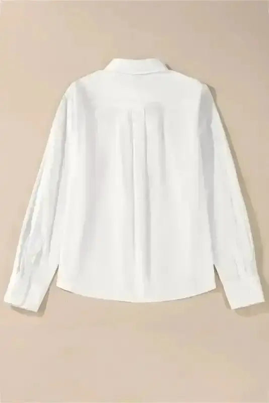 Shirts White Lace Crochet Trim Shirt