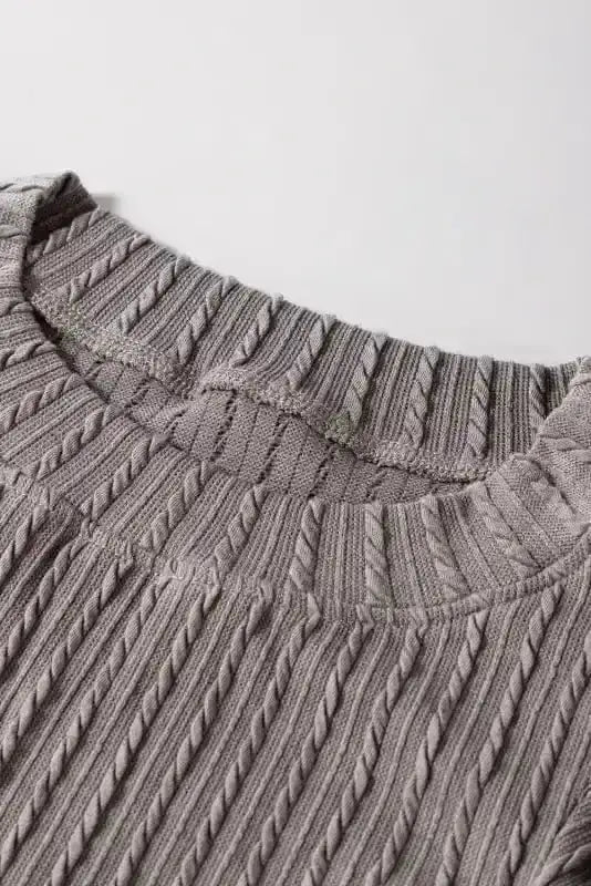 Short Sleeve Blouses Elegant Texture Flutter Top