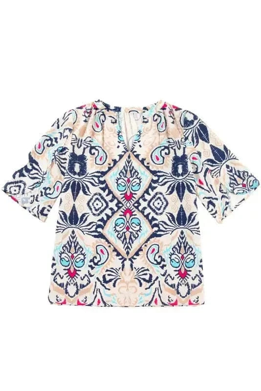 Short Sleeve Blouses Modern Muse Notched Blouse