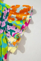 Short Sleeve Blouses Mosaic Flutter Blouse