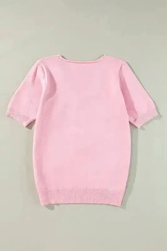 Short Sleeve Sweaters Blossom Breeze Crochet Sweater