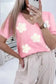 Short Sleeve Sweaters Blossom Breeze Crochet Sweater