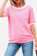 Short Sleeve Sweaters Bonbon Cut-Back Short Sleeve Jumper