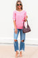 Short Sleeve Sweaters Bonbon Cut-Back Short Sleeve Jumper