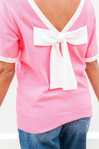 Short Sleeve Sweaters Bonbon Cut-Back Short Sleeve Jumper