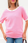 Short Sleeve Sweaters Bonbon Cut-Back Short Sleeve Jumper