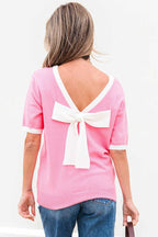 Short Sleeve Sweaters Bonbon Cut-Back Short Sleeve Jumper