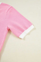 Short Sleeve Sweaters Bonbon Cut-Back Short Sleeve Jumper