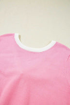 Short Sleeve Sweaters Bonbon Cut-Back Short Sleeve Jumper