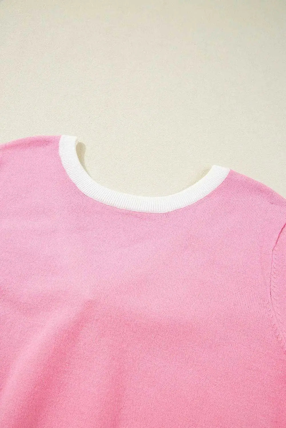 Short Sleeve Sweaters Bonbon Cut-Back Short Sleeve Jumper