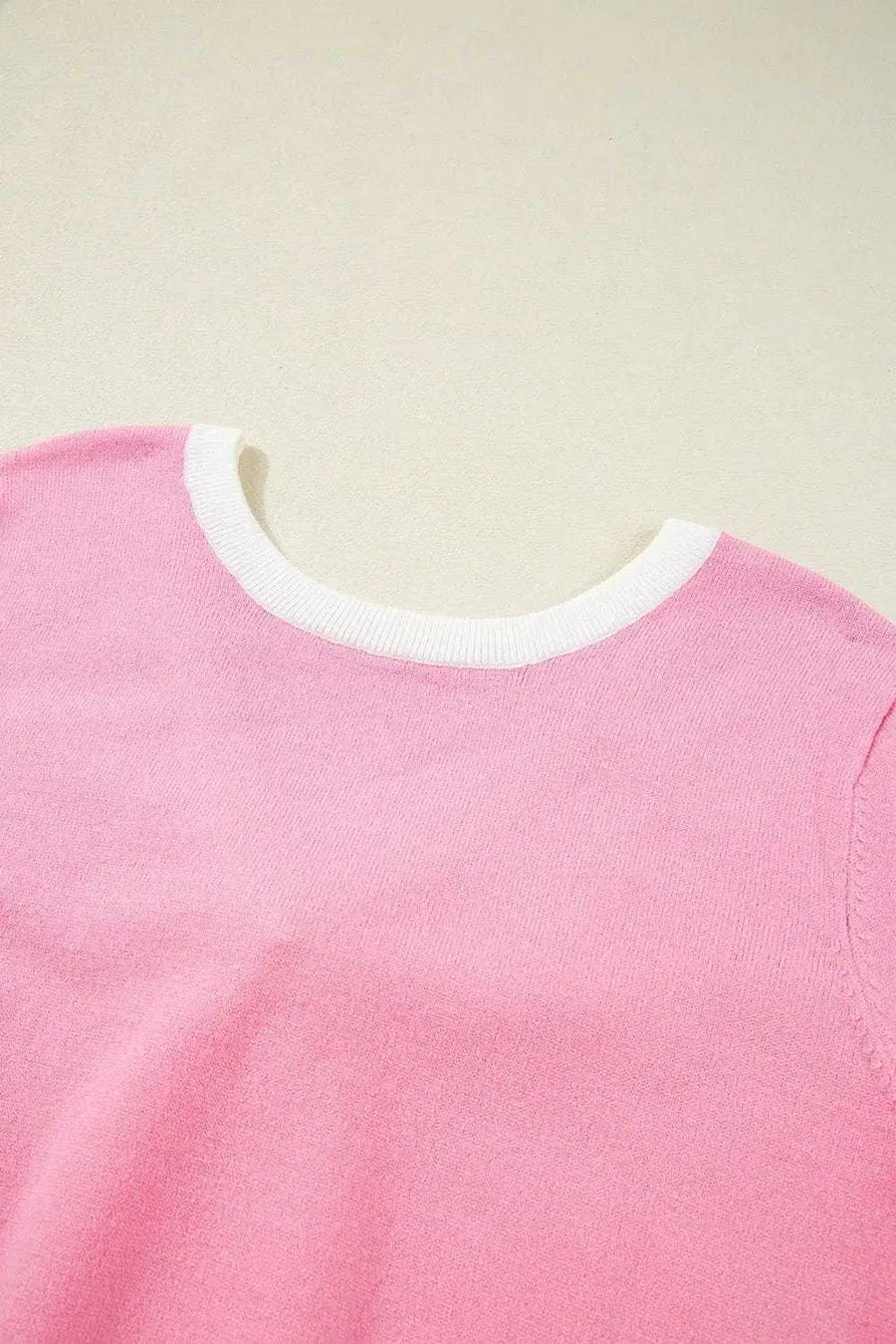 Short Sleeve Sweaters Bonbon Cut-Back Short Sleeve Jumper