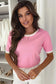 Short Sleeve Sweaters Bonbon Cut-Back Short Sleeve Jumper