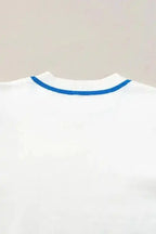 Short Sleeve Sweaters Cozy Cloud Striped Crochet Sweater