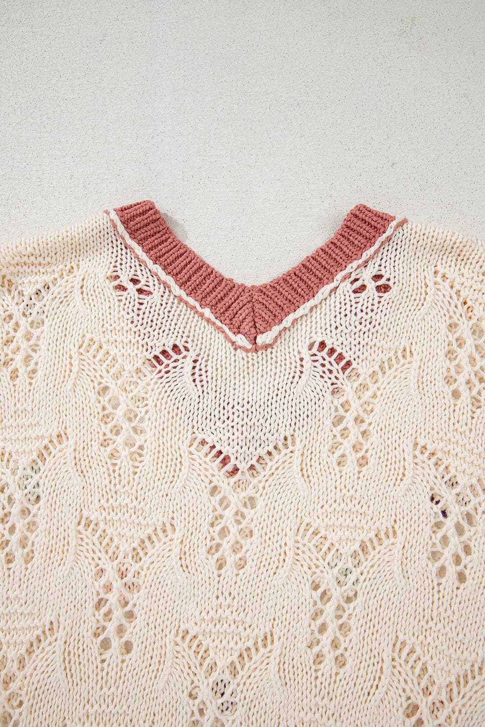 Short Sleeve Sweaters Fashionfitz Embroidered Crochet Sweater for Women