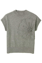 Short Sleeve Sweaters High Flower Boxy Sweater