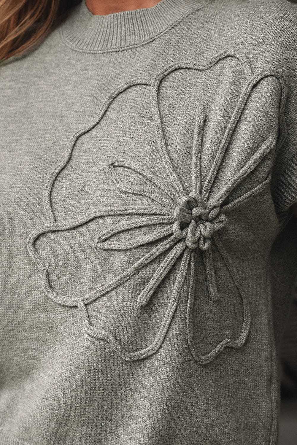 Short Sleeve Sweaters High Flower Boxy Sweater