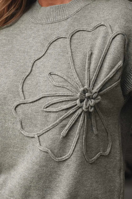 Short Sleeve Sweaters High Flower Boxy Sweater