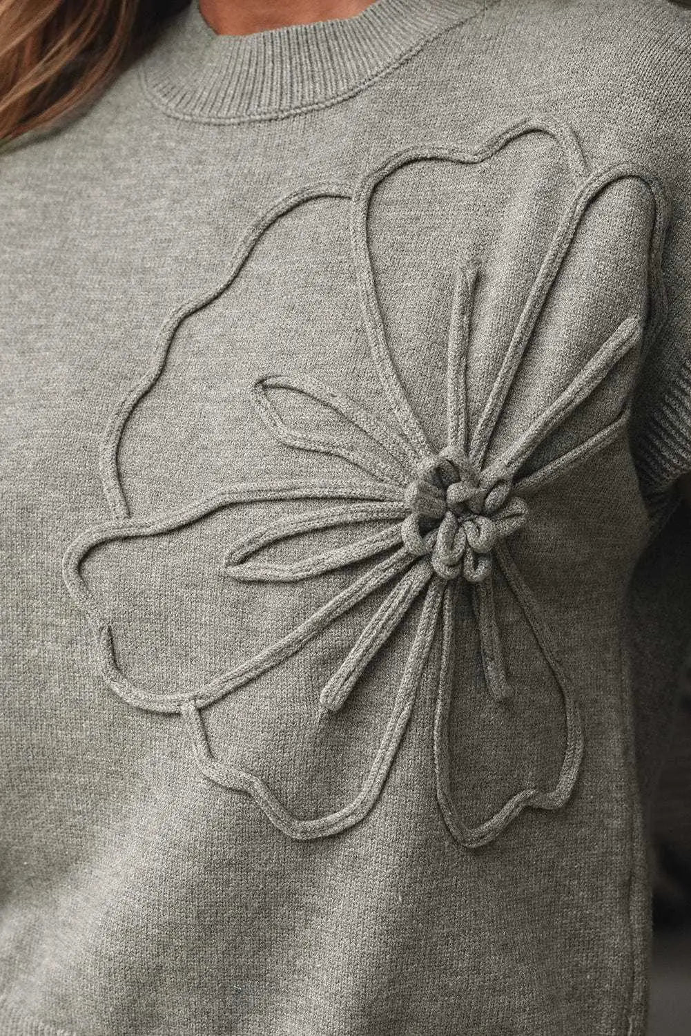 Short Sleeve Sweaters High Flower Boxy Sweater