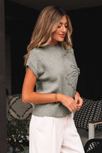 Short Sleeve Sweaters High Flower Boxy Sweater