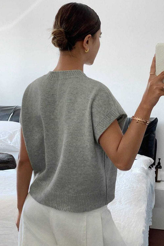 Short Sleeve Sweaters High Flower Boxy Sweater