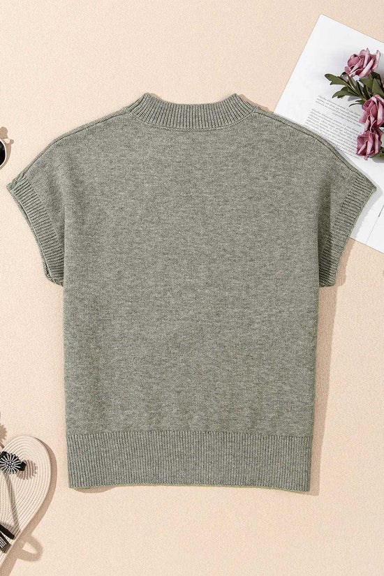 Short Sleeve Sweaters High Flower Boxy Sweater