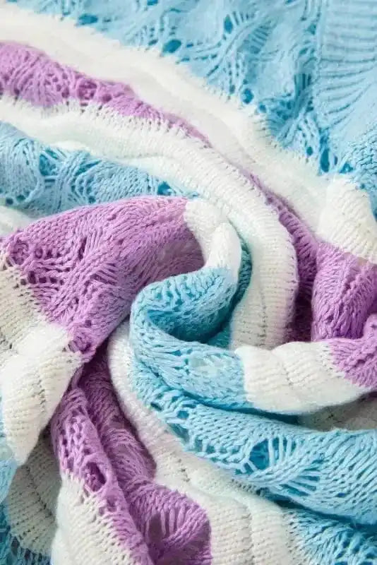 Short Sleeve Sweaters Mosaic Crochet Half Sleeve Sweater