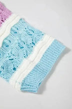 Short Sleeve Sweaters Mosaic Crochet Half Sleeve Sweater