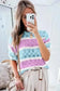 Short Sleeve Sweaters Mosaic Crochet Half Sleeve Sweater