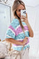 Short Sleeve Sweaters Mosaic Crochet Half Sleeve Sweater